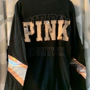 NWT VS PINK BLING LONG SLEEVE TEE SZ LARGE